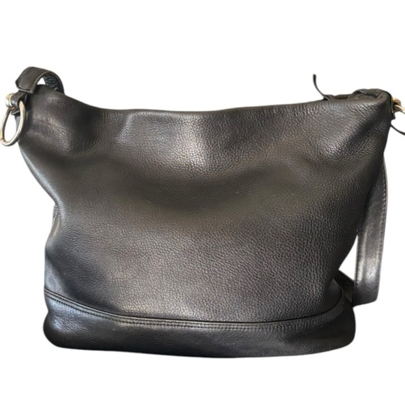 Balpri Black Genuine Leather Shoulder Bag / Crossbody Bag Made In Spain Top Zip - Picture 2 of 16